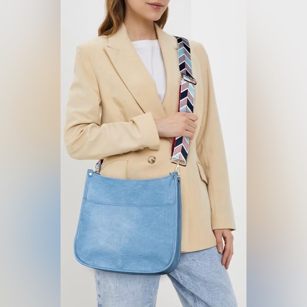 Vegan leather blue bag crossbody purse new